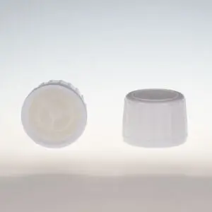 Schraubverschluss weiss mit Ausgiessring natur für Glas