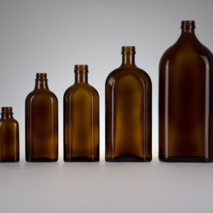Meplatflasche Braunglas