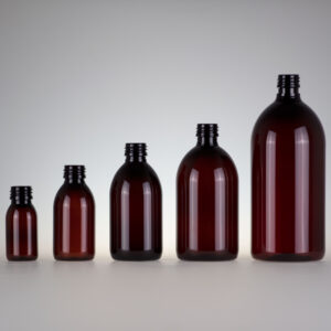 Sirup Flasche PET braun rund zylindrisch